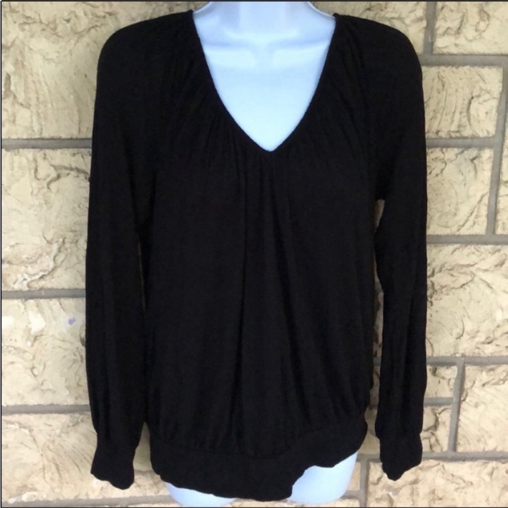 Nicole by Nicole Miller Tunic Black Top Soft Comfy Top Large Cozy Sweater thin